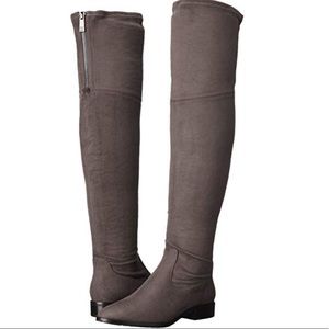 Ivanka Trump gray suede over the knee boots